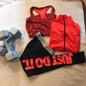 Nike fitness apparel set.